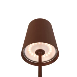 Lámpara recargable LED SLV Vinolina Two, color óxido, aluminio, Ø 11 cm