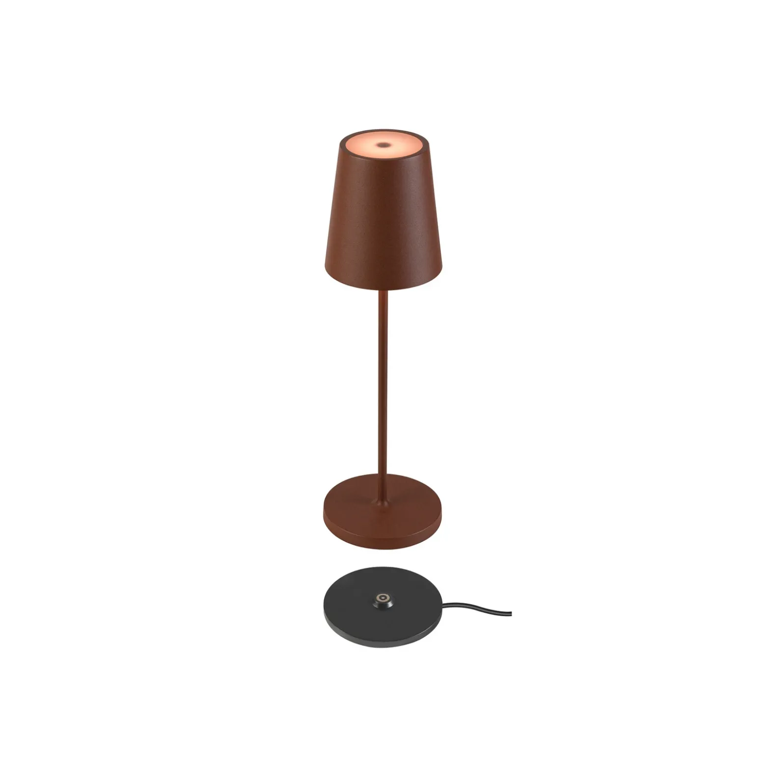 Lámpara recargable LED SLV Vinolina Two, color óxido, aluminio, Ø 11 cm