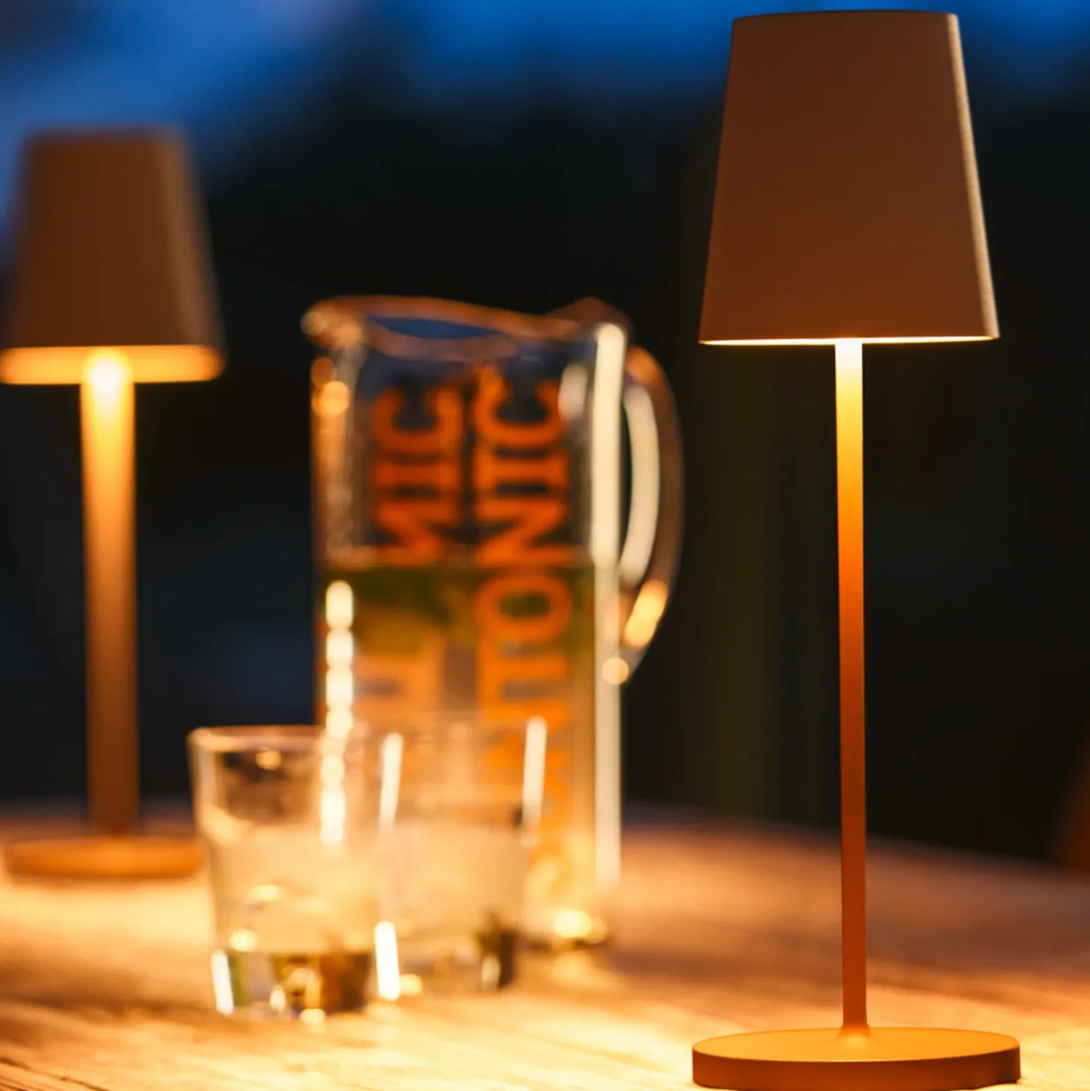 Lámpara recargable LED SLV Vinolina Two, color óxido, aluminio, Ø 11 cm
