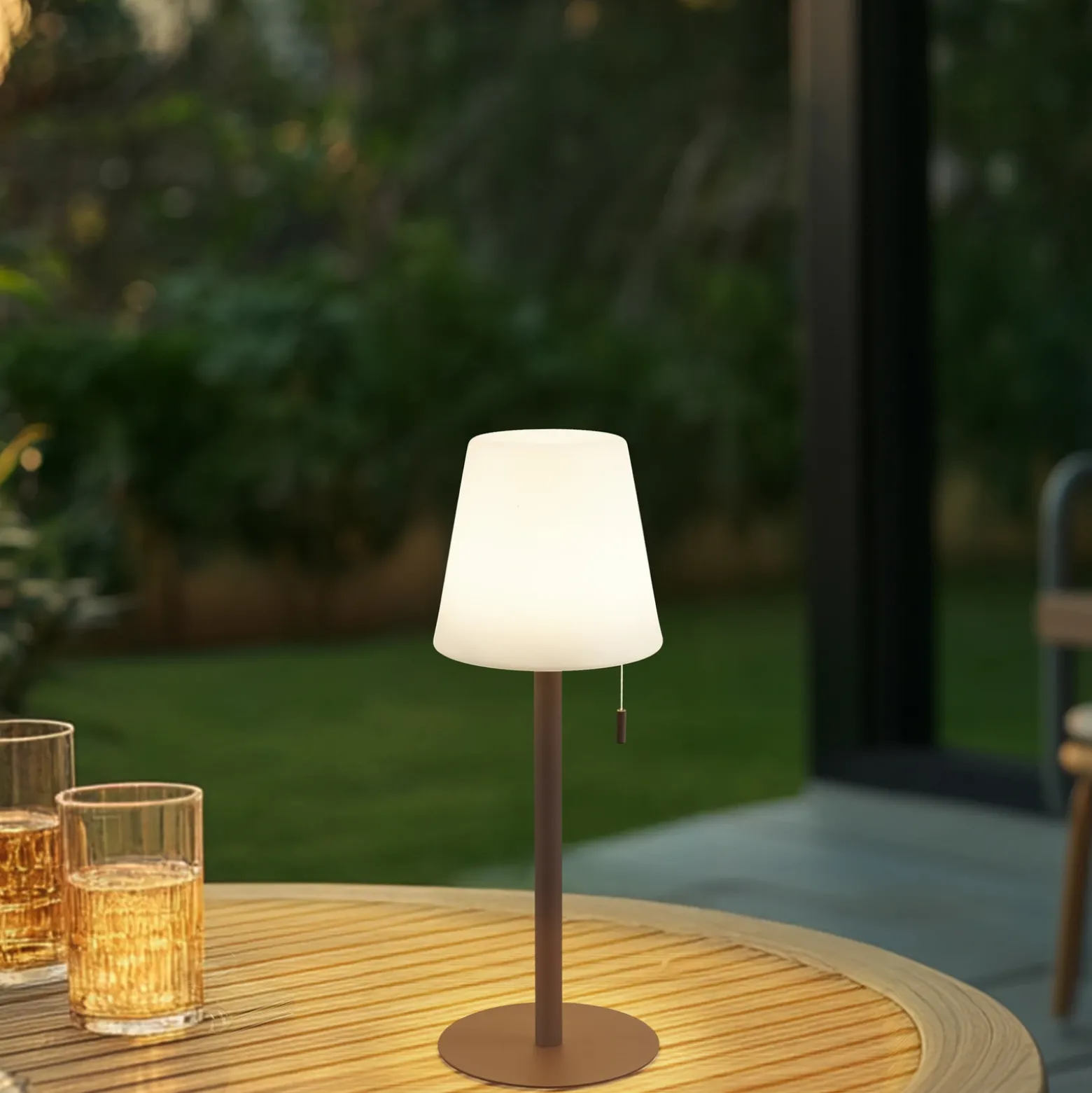 Lámpara recargable Lindby LED Azalea negro aluminio CCT regulable en altura