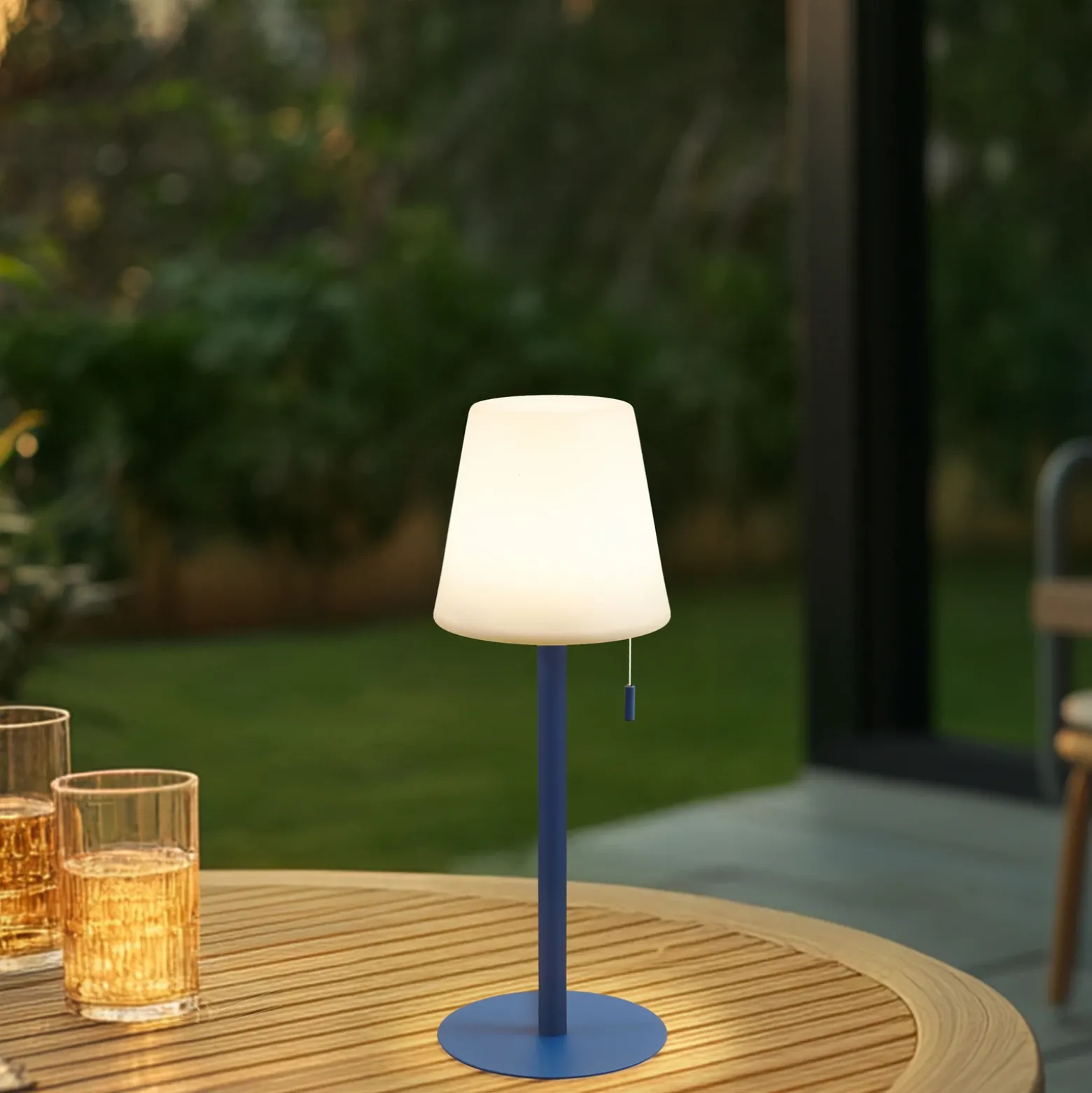 Lámpara recargable Lindby LED Azalea azul aluminio CCT regulable en altura