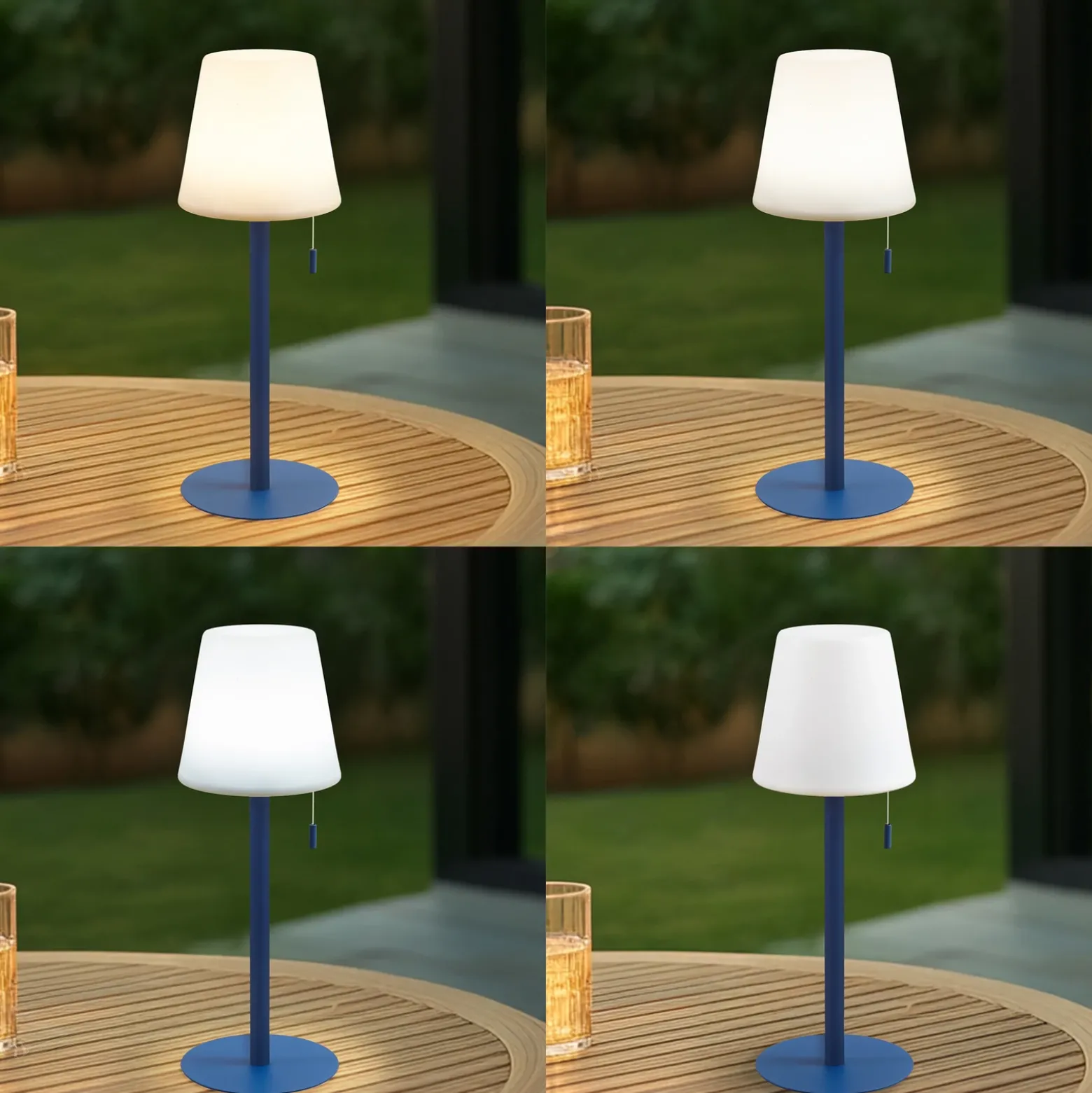 Lámpara recargable Lindby LED Azalea azul aluminio CCT regulable en altura