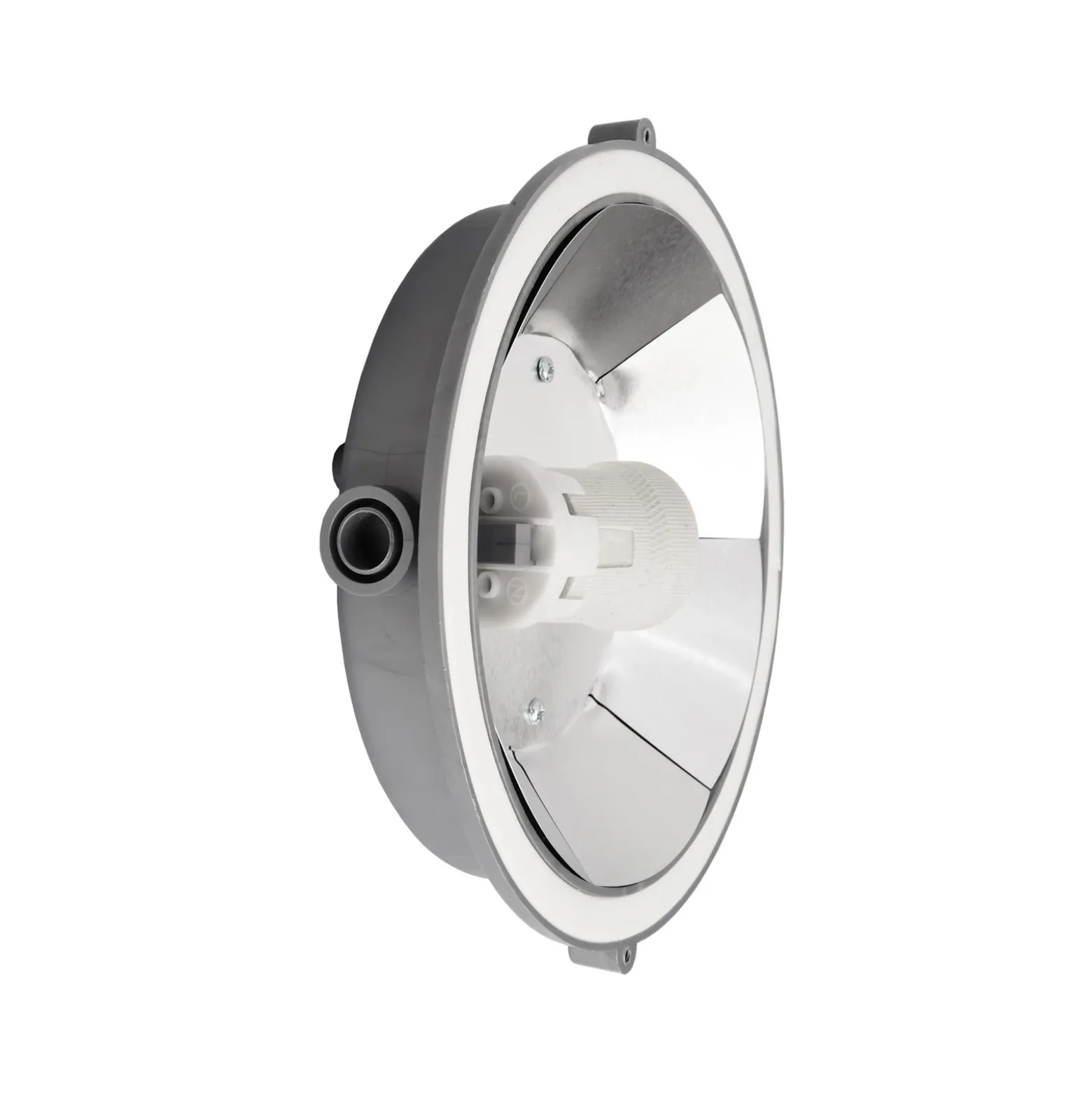 Lámpara resistente a la humedad Sotano Retro, gris, Ø 18 cm, plástico IP44