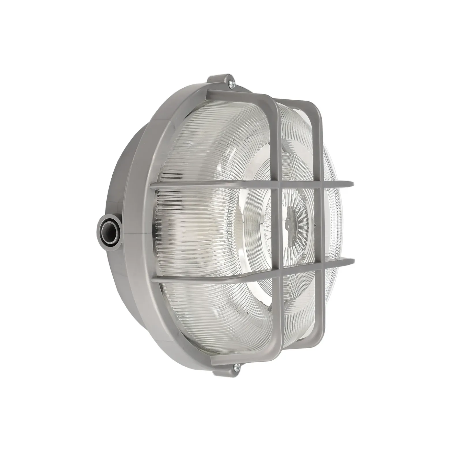 Lámpara resistente a la humedad Sotano Retro, gris, Ø 18 cm, plástico IP44