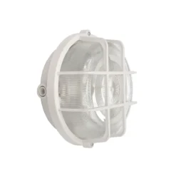 Lámpara resistente a la humedad Sotano Retro, blanca, Ø 18 cm, plástico IP44