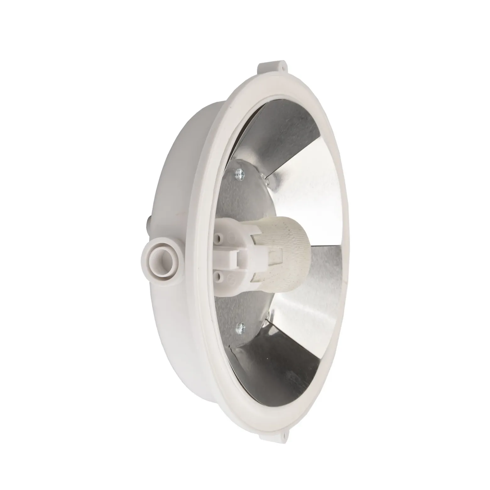 Lámpara resistente a la humedad Sotano Retro, blanca, Ø 18 cm, plástico IP44