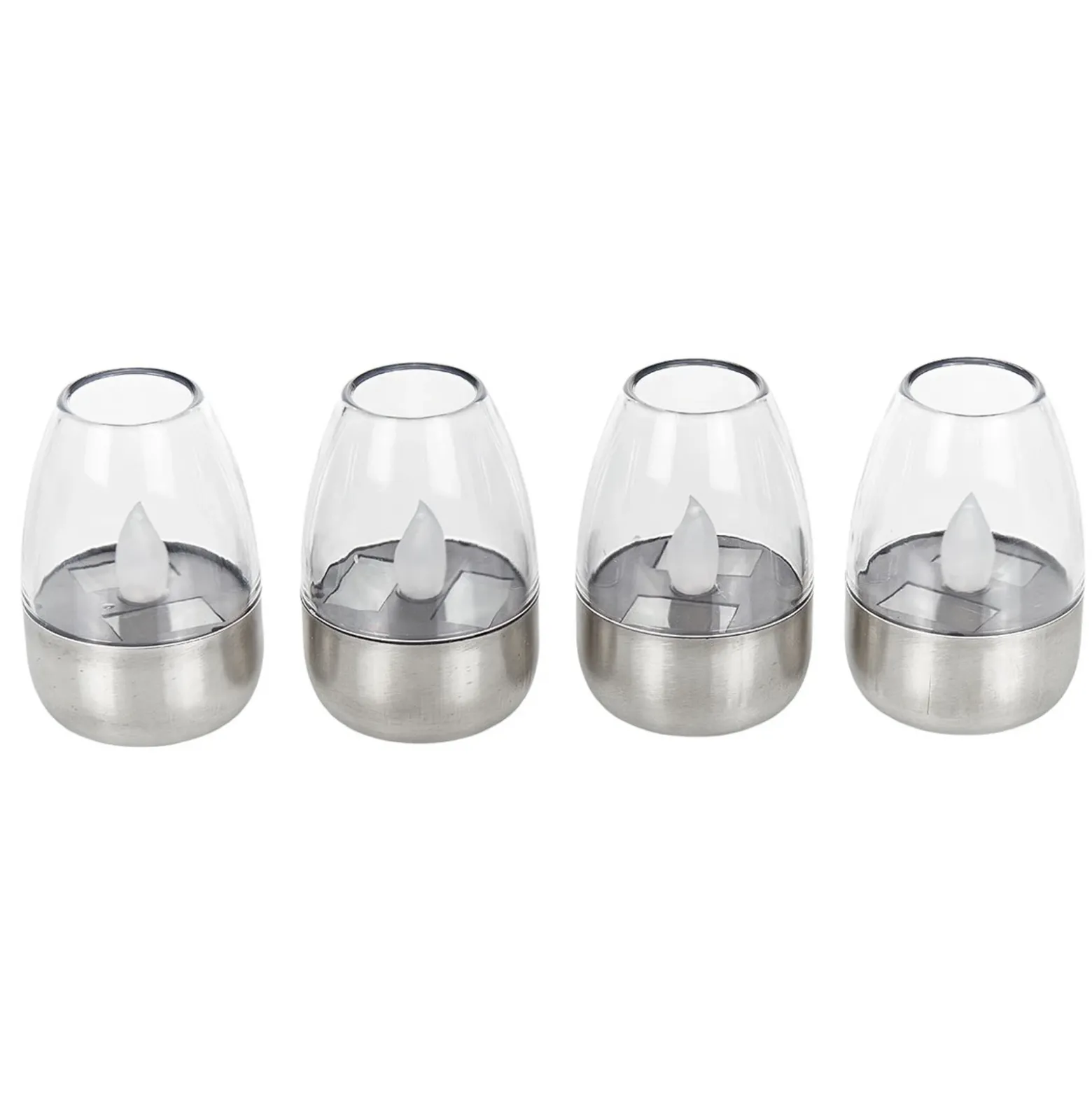 Lámparas de mesa LED solares Lindby Pedas, juego de 10, gris
