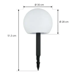 Lámparas LED solares Lindby Lago, RGBW, juego de 3, globos, pincho de suelo