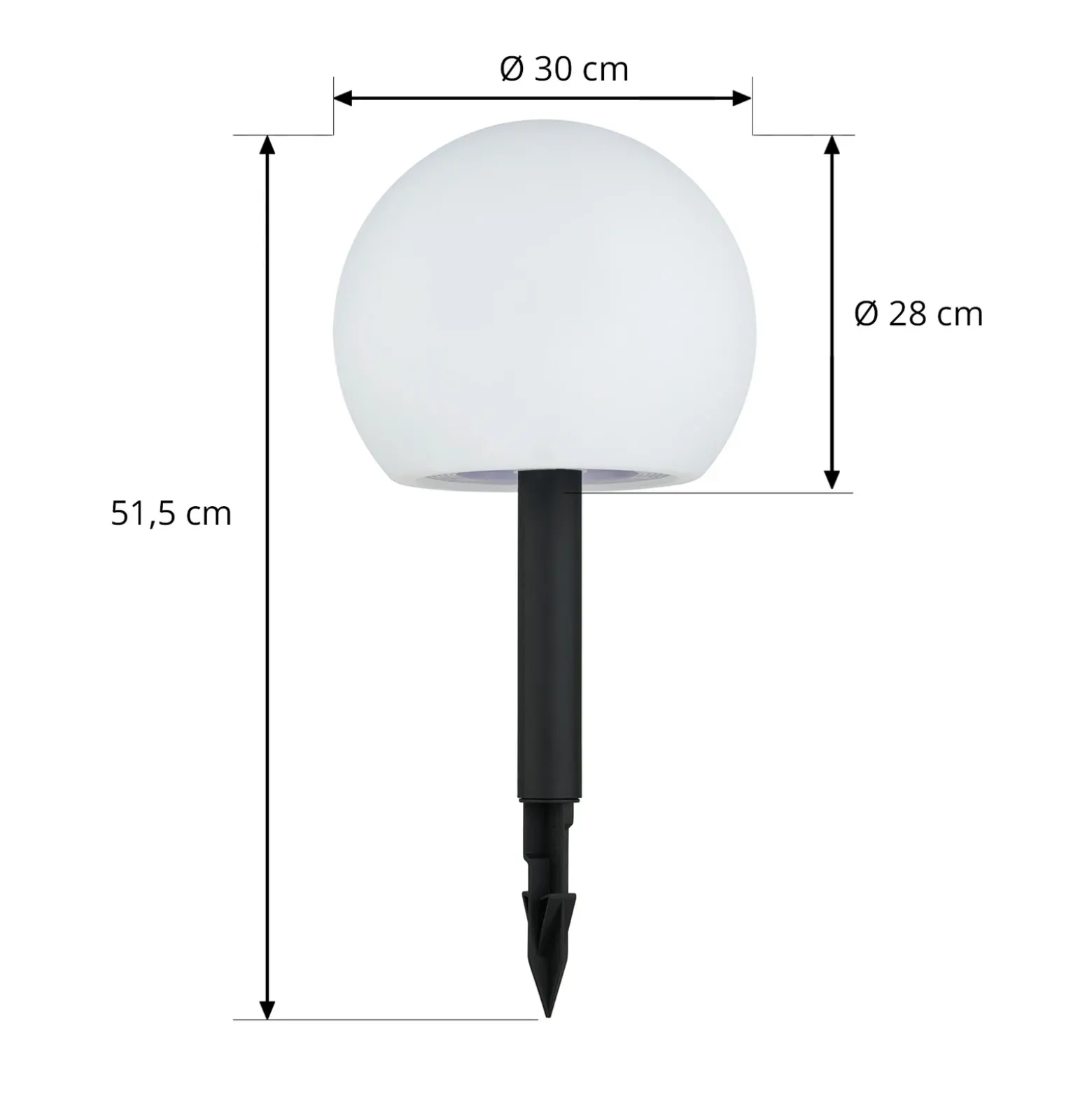 Lámparas LED solares Lindby Lago, RGBW, juego de 3, globos, pincho de suelo