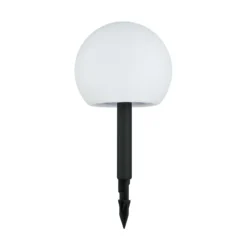 Lámparas LED solares Lindby Lago, RGBW, juego de 3, globos, pincho de suelo