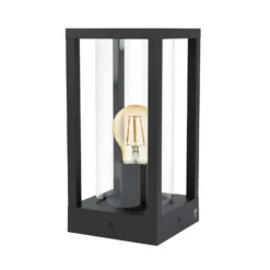 Lámpara sobremuro Cascinetta, 15 cm de ancho, negra, de metal
