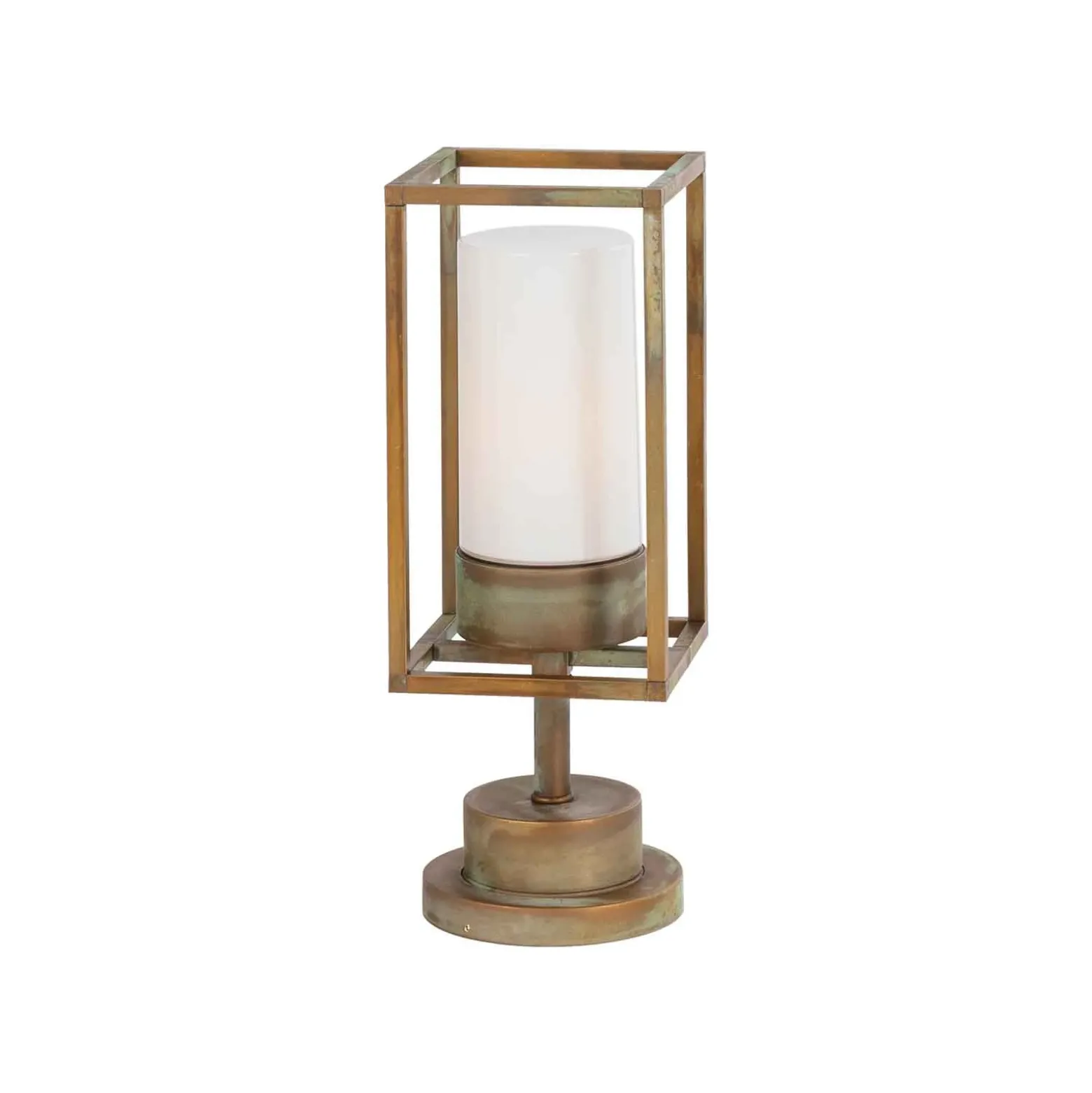 Lámpara sobremuro Cubic³ 3369 latón antiguo/opal
