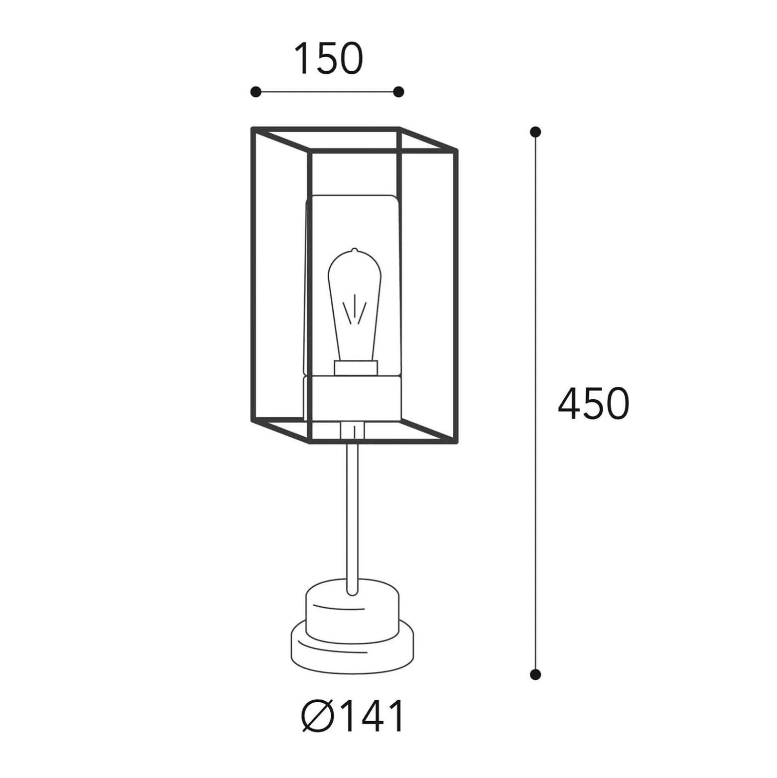 Lámpara sobremuro Cubic³ 3369 latón/transparente