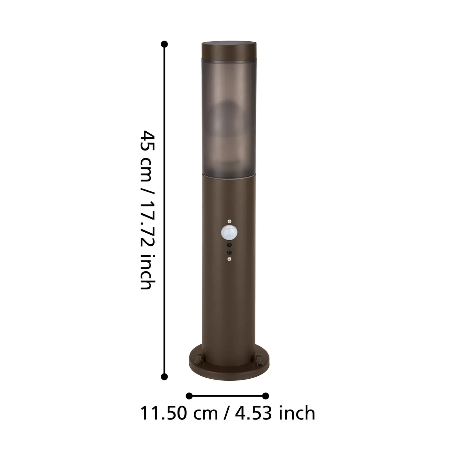 Lámpara sobremuro Helsinki, color marrón óxido, altura 45 cm, acero inoxidable,