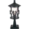 Lámpara sobremuro Hereford, negra, aluminio, cristal, altura 34 cm