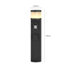 lámpara sobremuro LED Lucande Corban, gris, enchufes, IP44