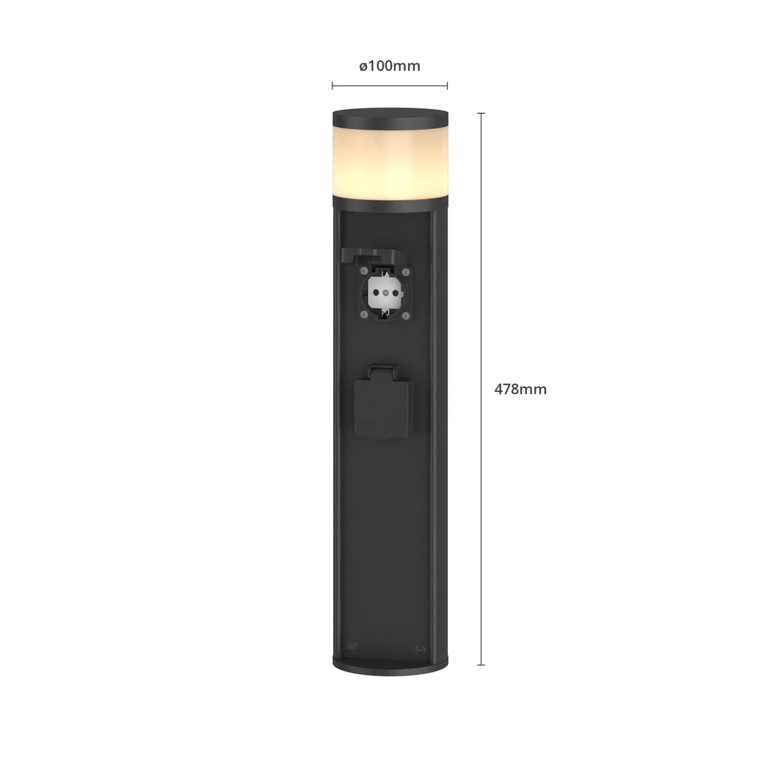 lámpara sobremuro LED Lucande Corban, gris, enchufes, IP44