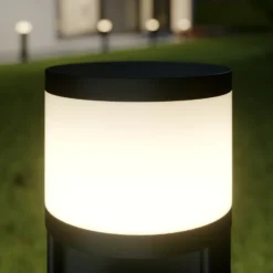 lámpara sobremuro LED Lucande Corban, gris, enchufes, IP44