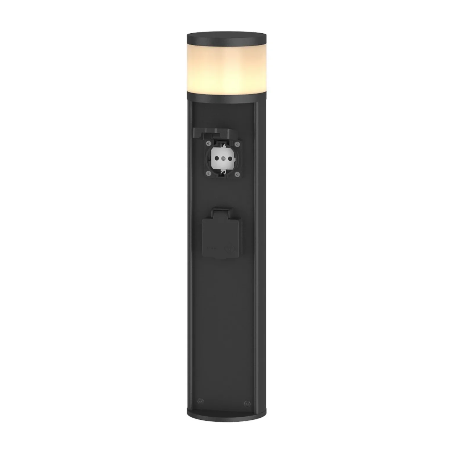 lámpara sobremuro LED Lucande Corban, gris, enchufes, IP44