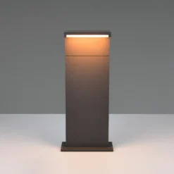 Lámpara sobremuro LED Ravi, antracita, altura 50 cm, metal, IP65