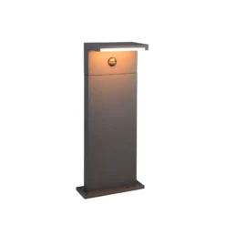Lámpara sobremuro LED Ravi, antracita, altura 50 cm, sensor, IP54