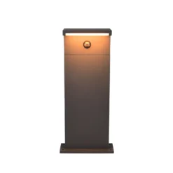 Lámpara sobremuro LED Ravi, antracita, altura 50 cm, sensor, IP54