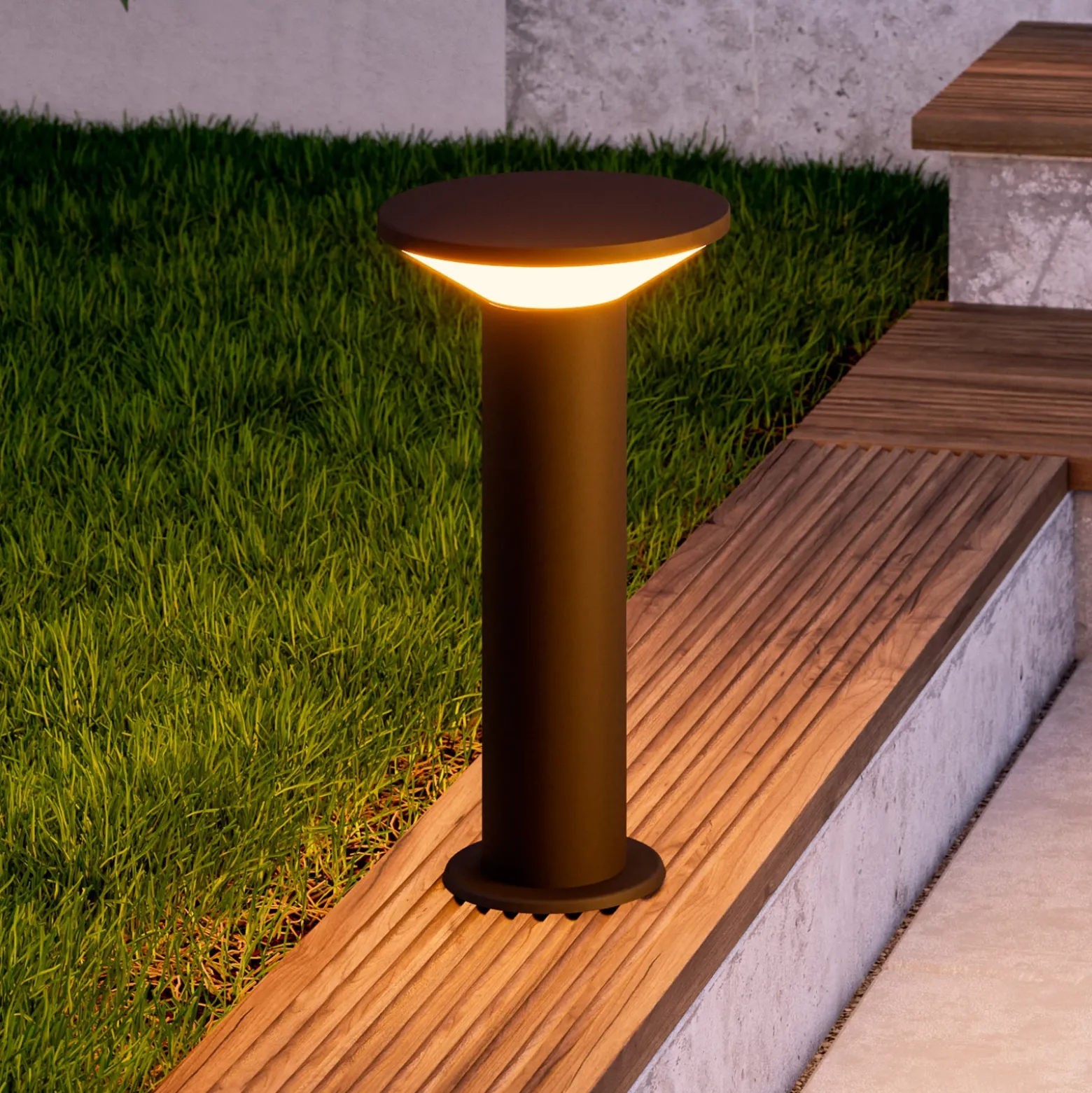 Lámpara sobremuro LED Rigosa, negra, altura 35 cm, metal