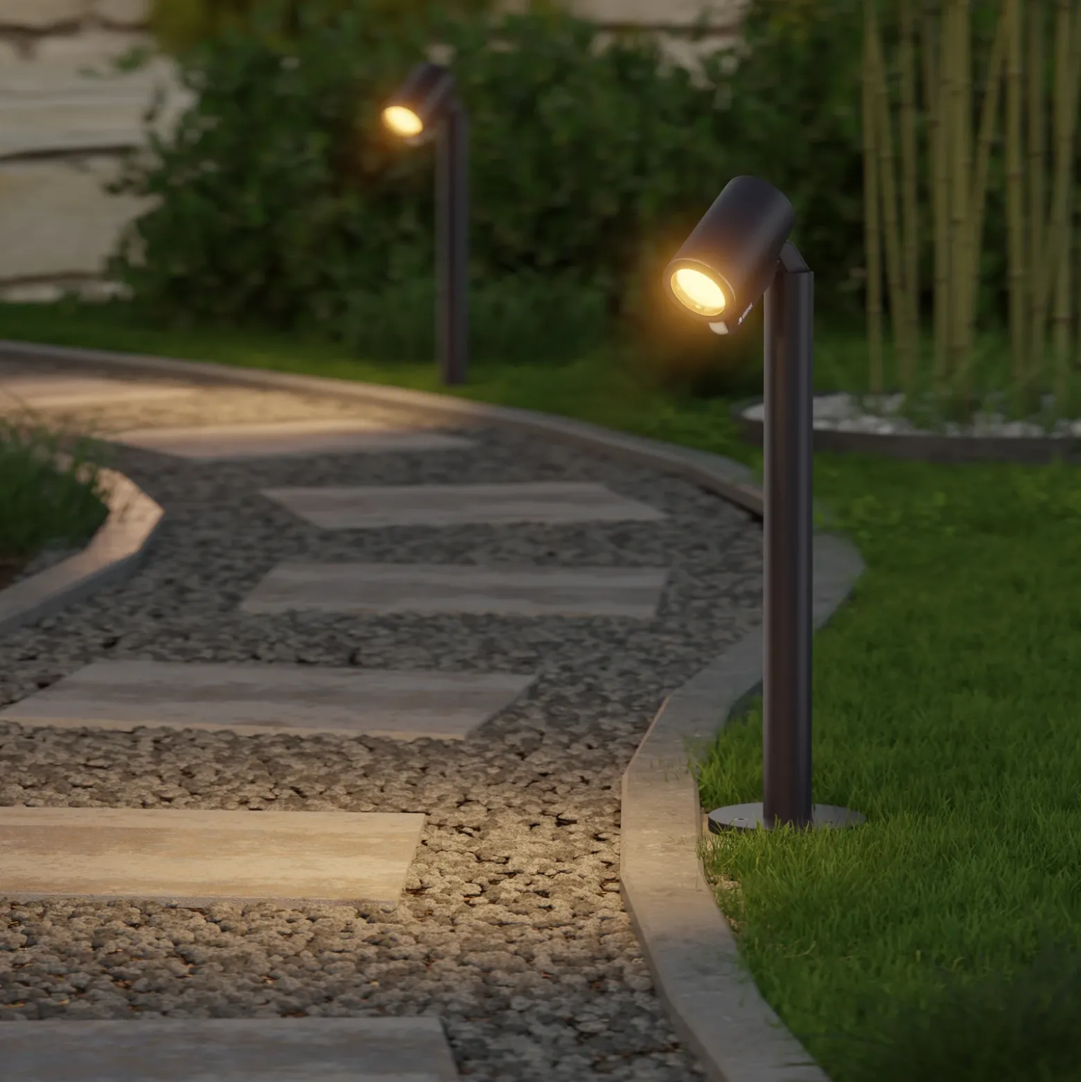 Lámpara sobremuro LED STEINEL Way C, antracita, IP65, RGBWW