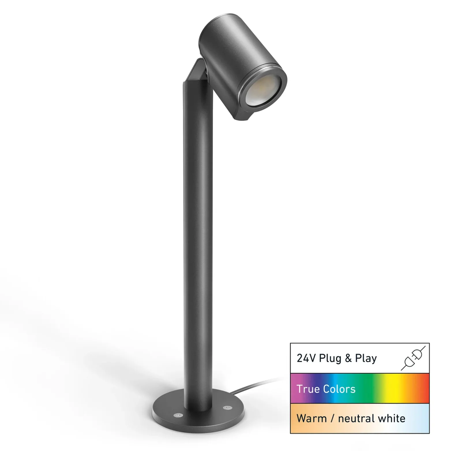 Lámpara sobremuro LED STEINEL Way C, antracita, IP65, RGBWW