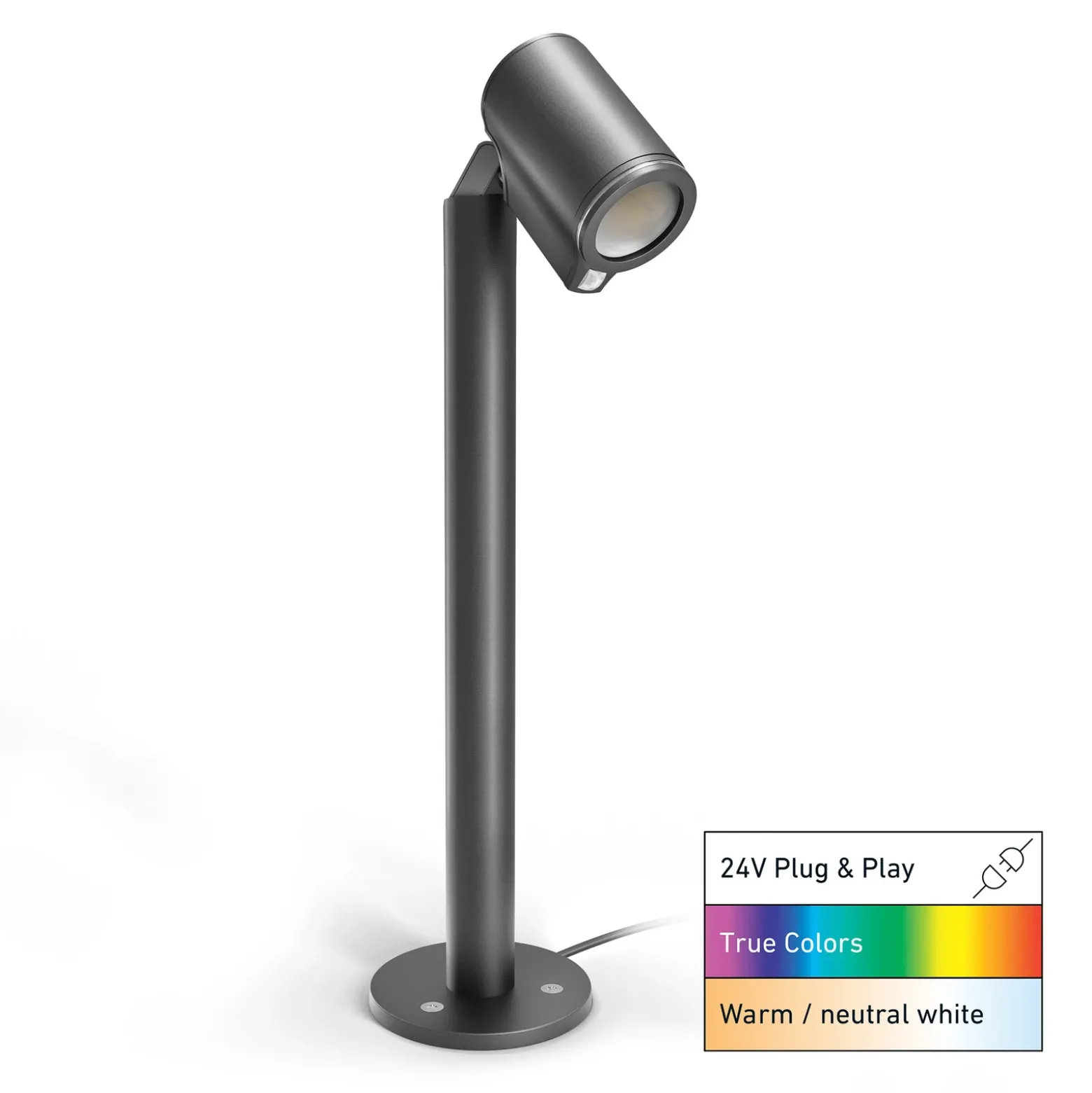 Lámpara sobremuro LED STEINEL Way SC con sensor, color antracita, IP65, RGBWW