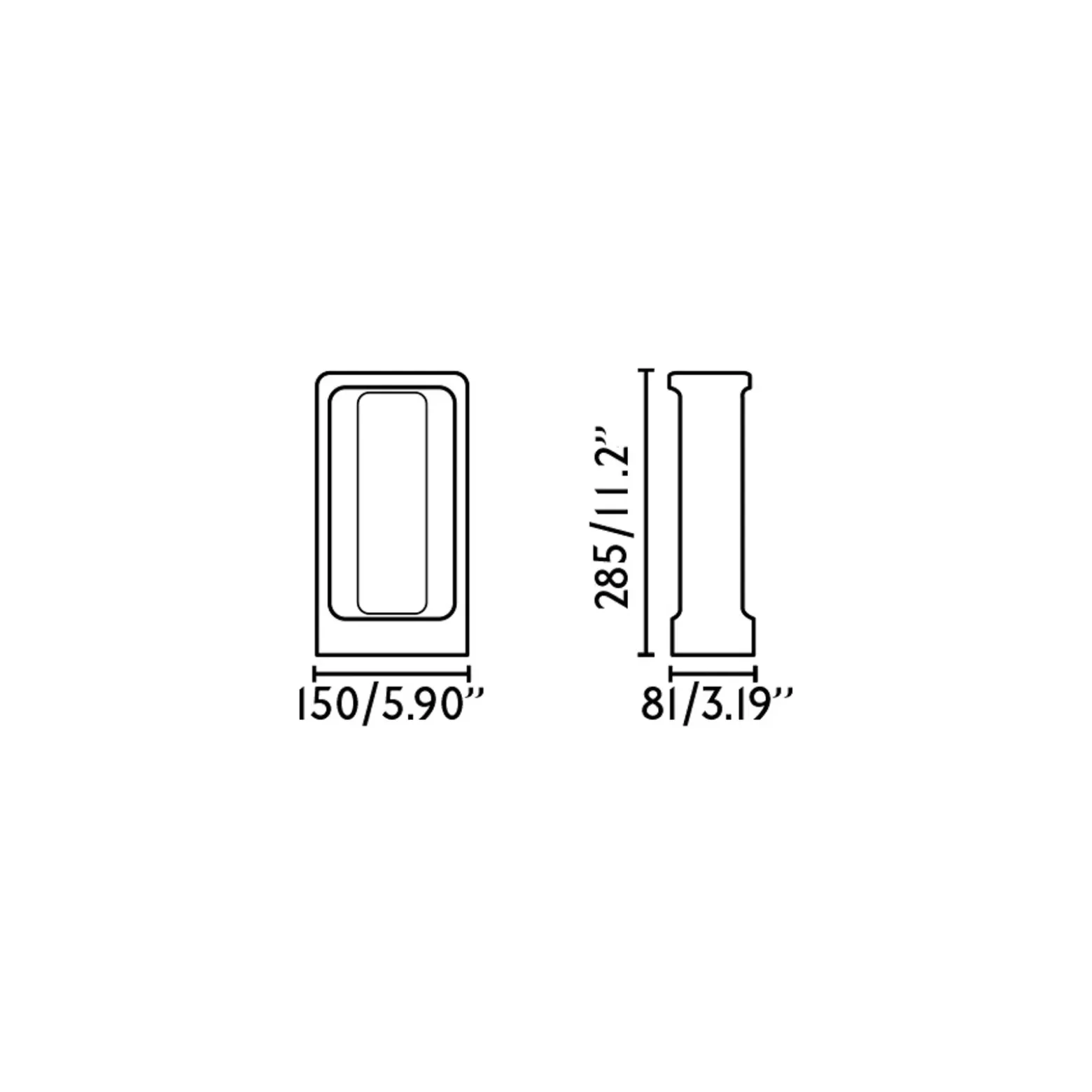 Lámpara sobremuro LED Totem, gris, hormigón, altura 28,5 cm