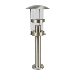 Lámpara sobremuro Lindby Noemi, gris, acero inoxidable, 50 cm, IP44