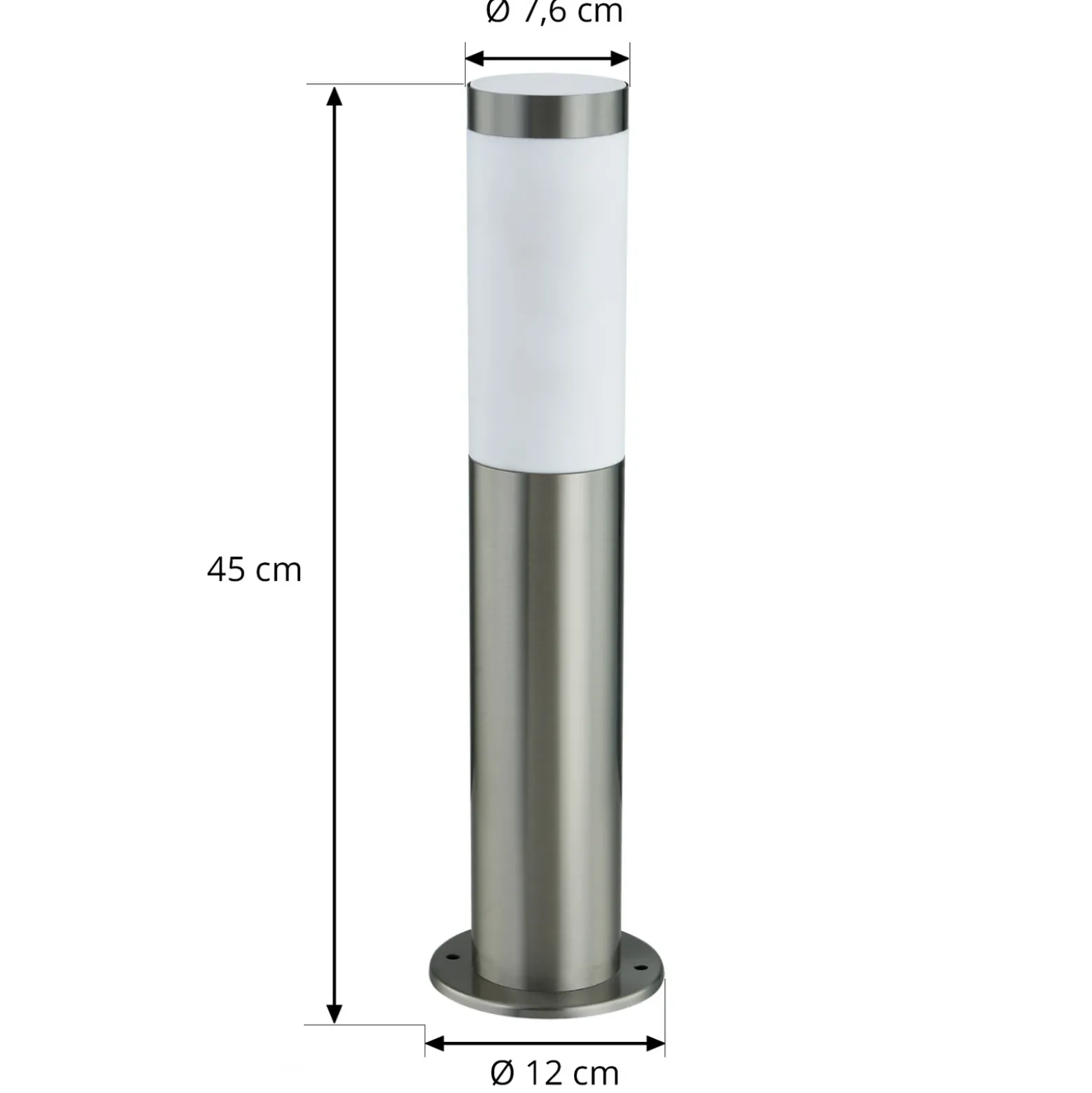 Lámpara sobremuro Lindby Statius, plateada, acero inoxidable, sensor, 45 cm
