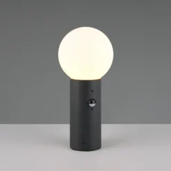 Lámpara sobremuro Mures, antracita, altura 40 cm, metal, sensor