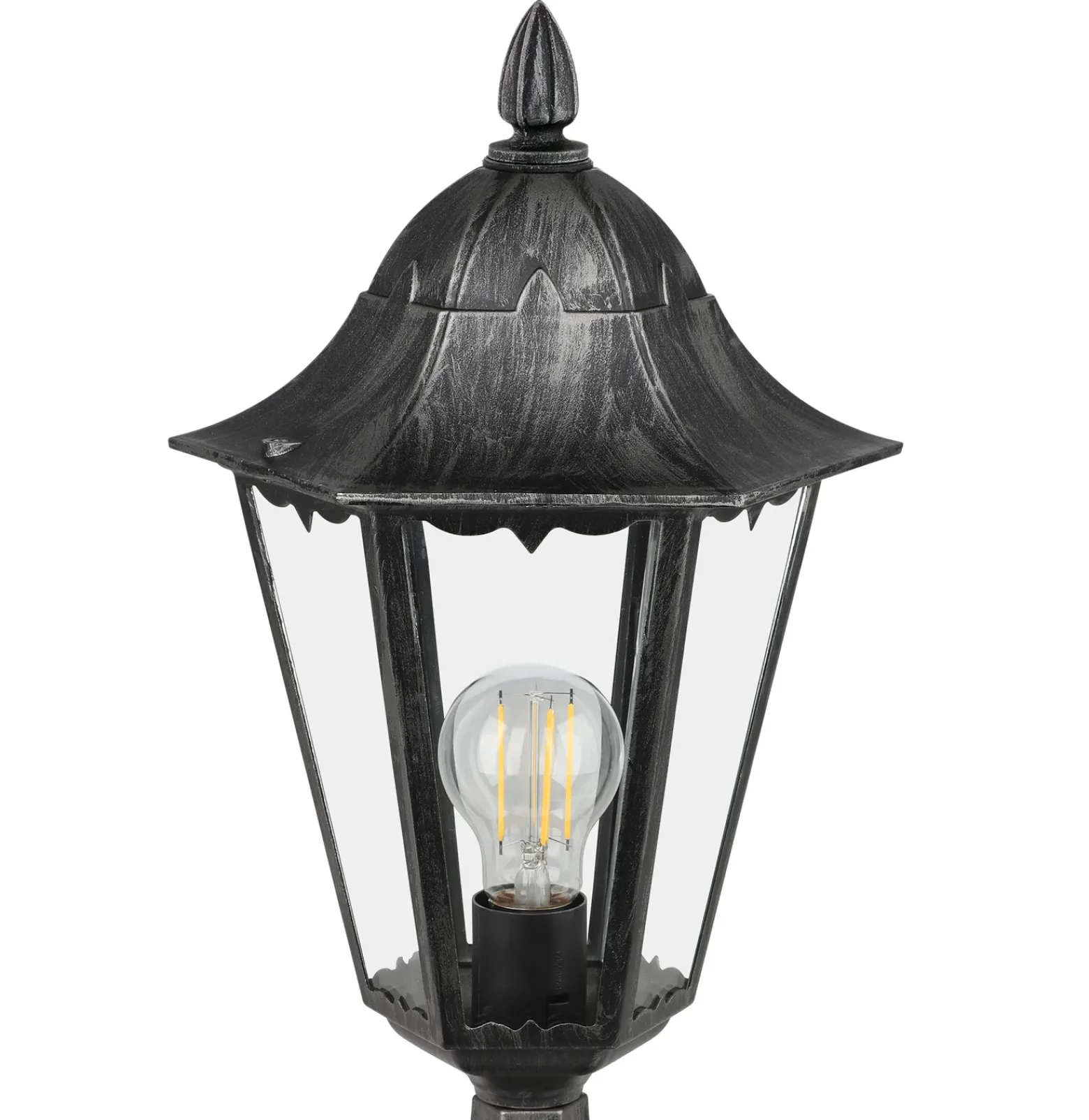 Lámpara sobremuro Navedo, negro/plata, altura 47 cm