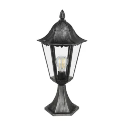 Lámpara sobremuro Navedo, negro/plata, altura 47 cm