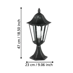 Lámpara sobremuro Navedo, negro/plata, altura 47 cm