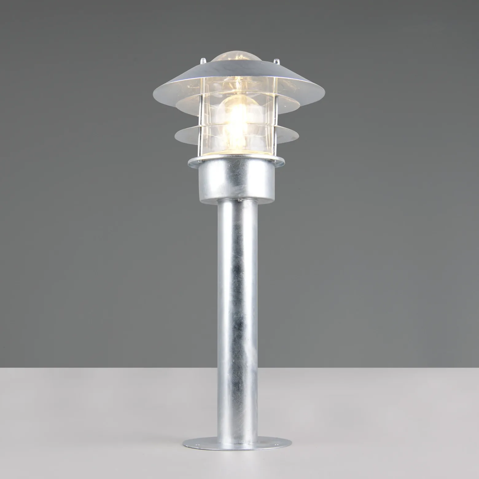 Lámpara sobremuro Ruvuuma, color zinc, altura 50 cm, metal, IP44