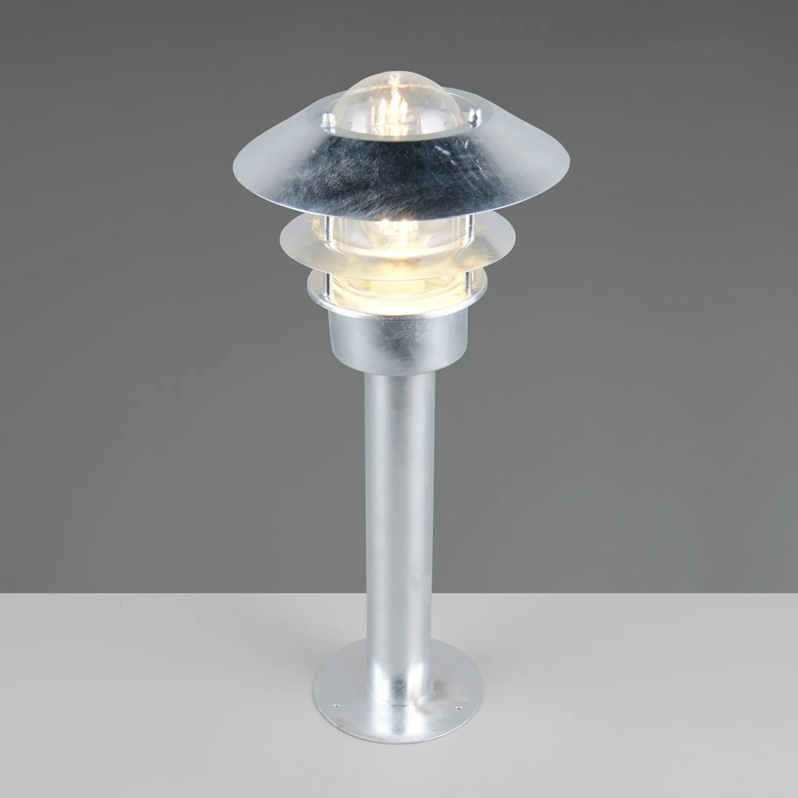 Lámpara sobremuro Ruvuuma, color zinc, altura 50 cm, metal, IP44