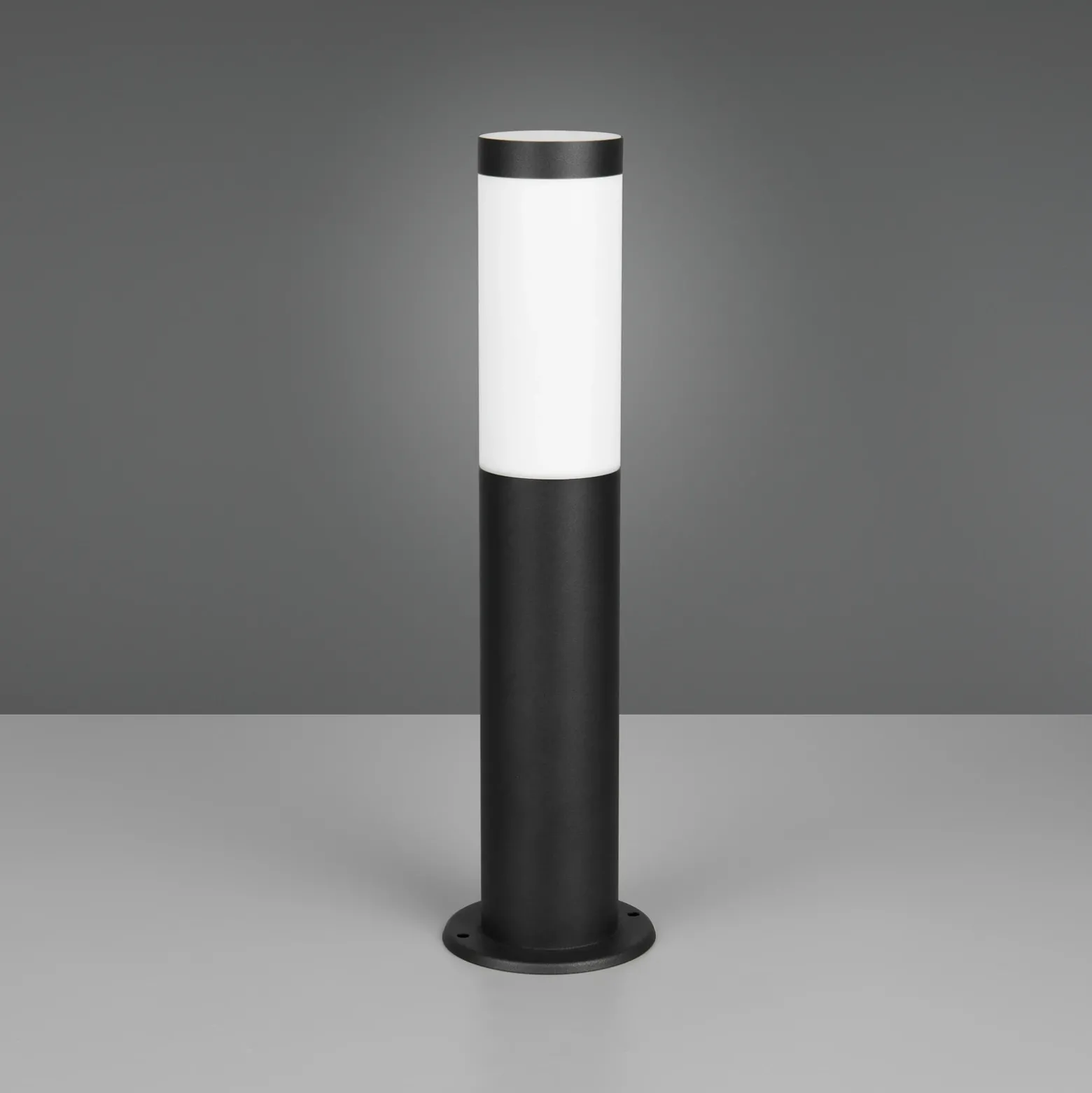 Lámpara sobremuro Trioto, negro mate, altura 45 cm, acero inoxidable