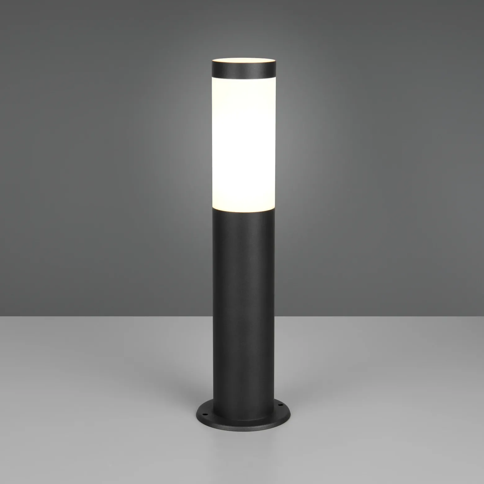 Lámpara sobremuro Trioto, negro mate, altura 45 cm, acero inoxidable