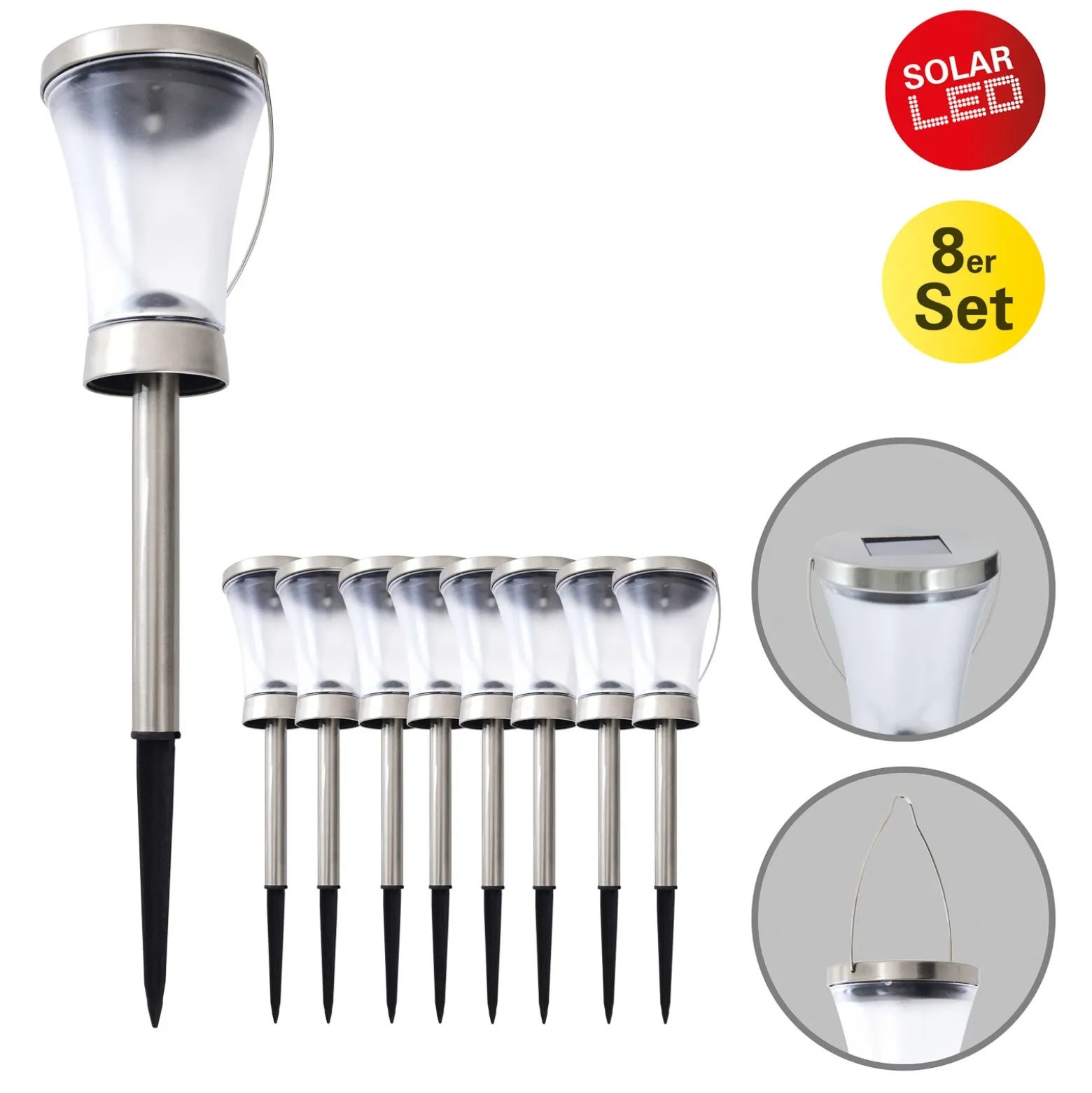 Lámpara solar decorativa LED 5146408 pica, set 8