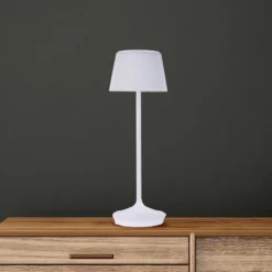 Lámpara solar de mesa Emmi CCT recargable, blanca