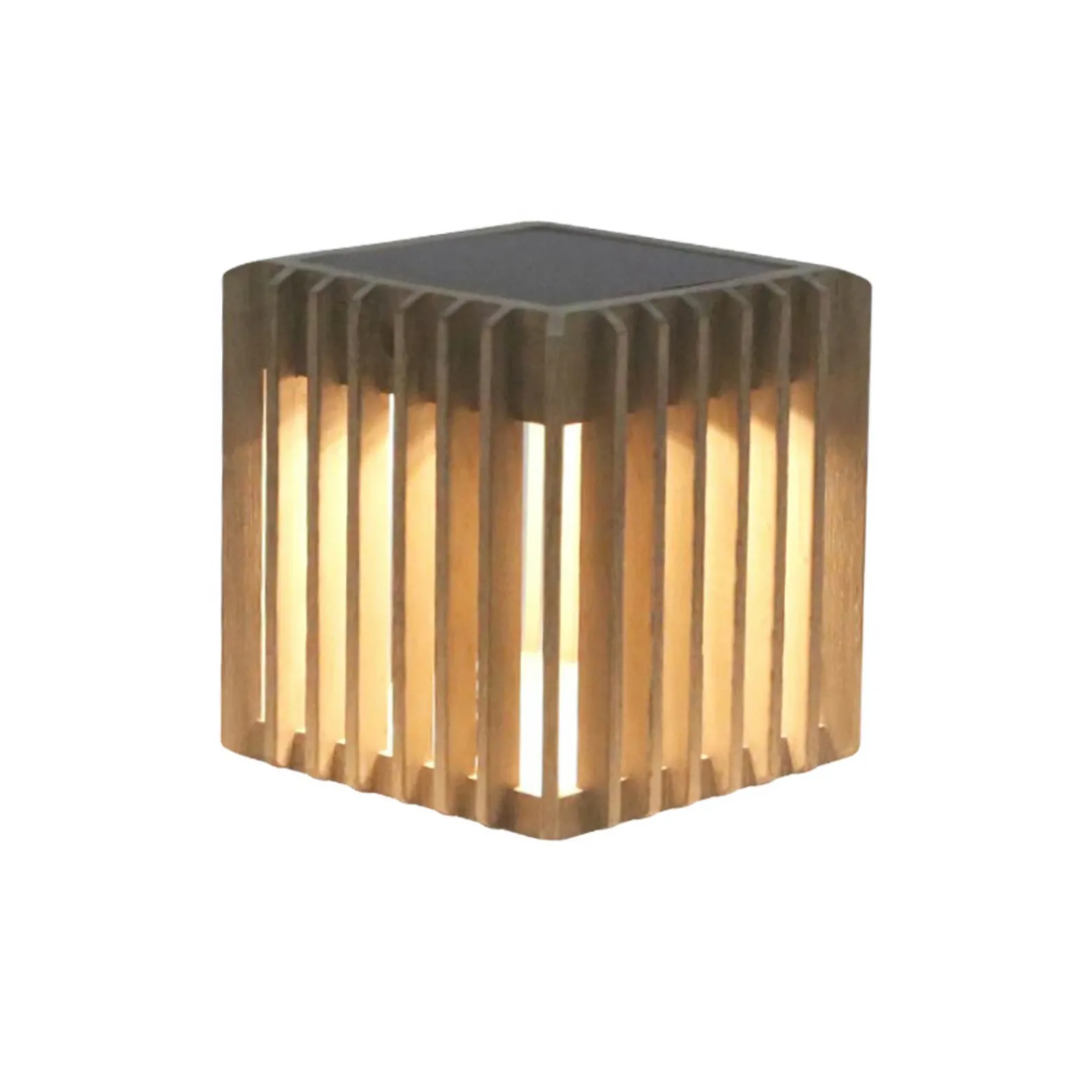 Lámpara solar de sobremesa Verti LED, gris teca, 3.000 K, 300 lm