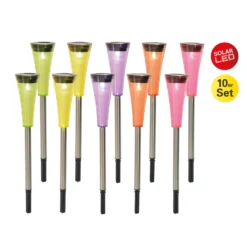 Lámpara solar LED 4180702 con pica, colores, 10