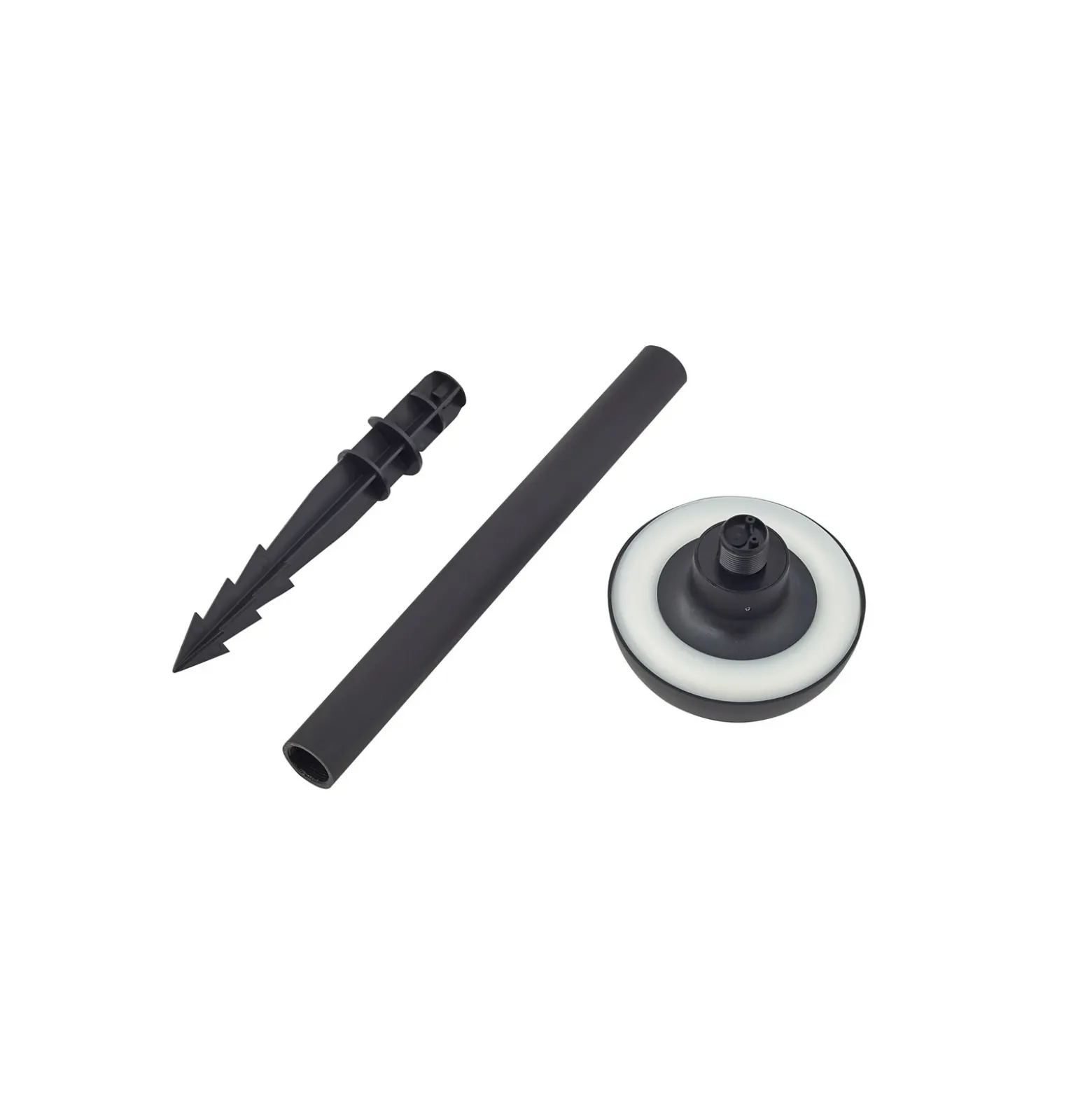 Lámpara solar LED con pica para suelo Lindby Brinca, negro, PC, sensor