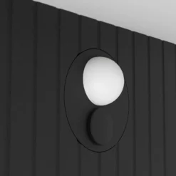 Lámpara solar LED de pared Frigento, color negro, altura 15 cm, con sensor