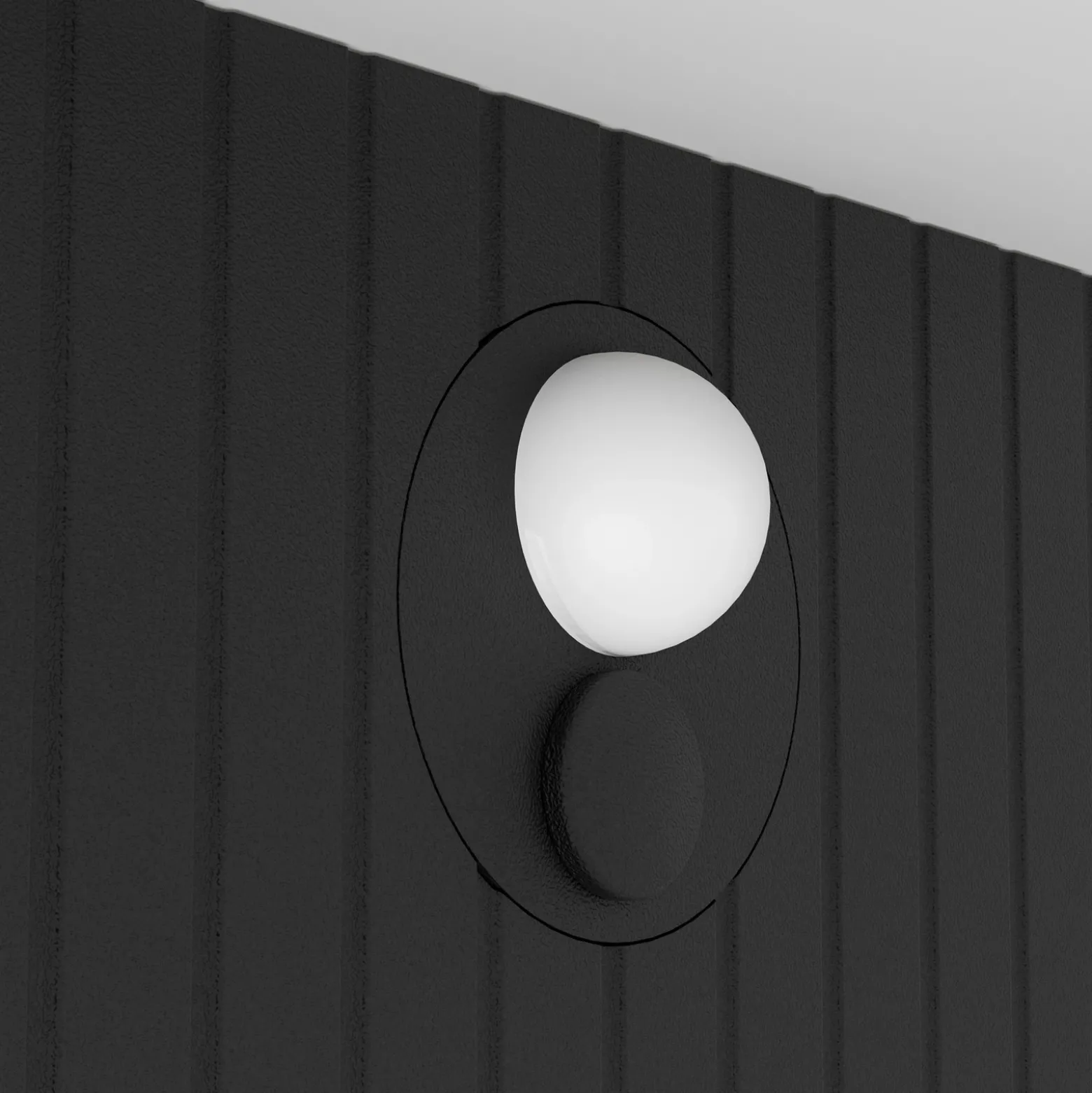 Lámpara solar LED de pared Frigento, color negro, altura 15 cm, con sensor