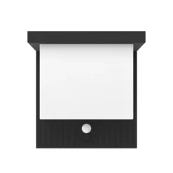 Lámpara solar LED de pared Frigento, color negro, altura 15 cm, con sensor