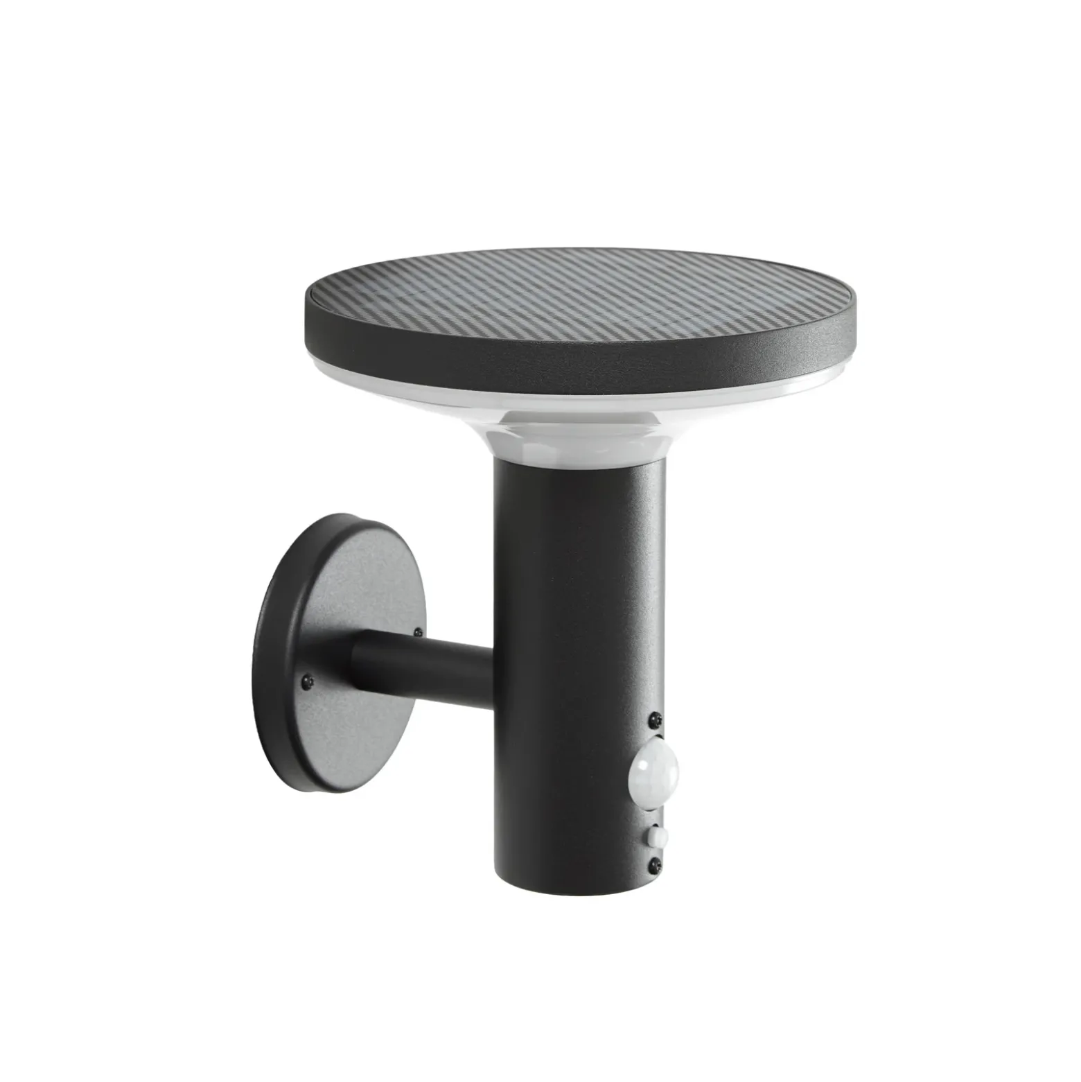 Lámpara solar LED de pared PRIOS Kalen, 17 cm, negra, con sensor